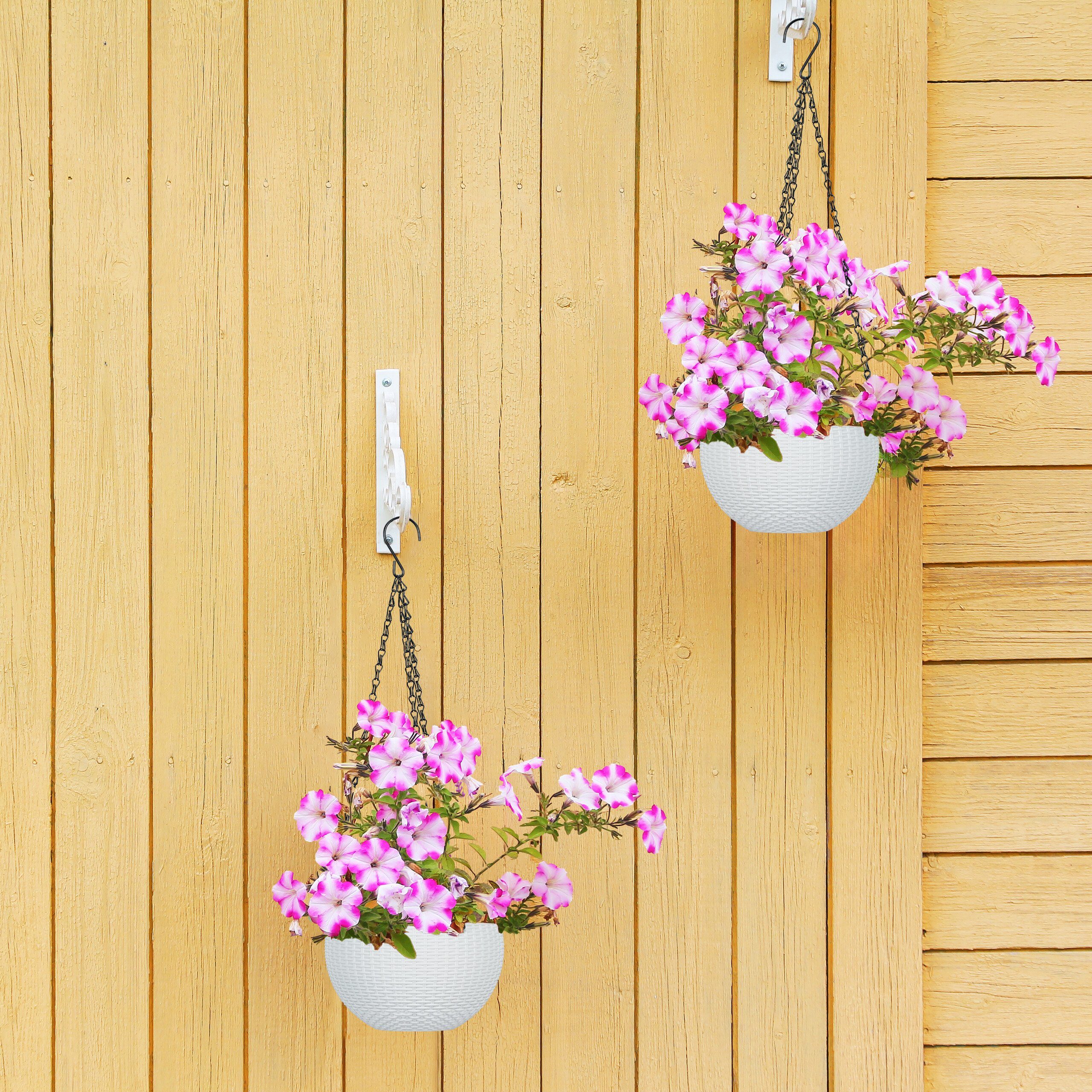 relaxdays Blumenampel mit Wasserspeicher 2er Set (2 St) – Bild 5 von 5