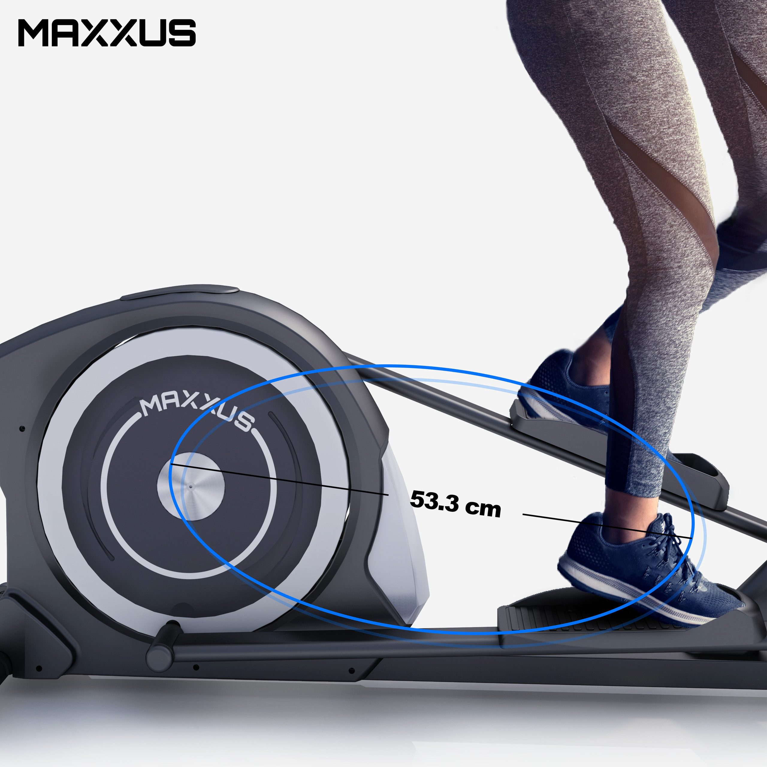 MAXXUS Crosstrainer CX 5.0 - Ellipsentrainer, Elliptisch Heimtrainer, 12 Programme (1-tlg), APP-Steurung, LCD Display, Bluetooth, Magnetbremssystem