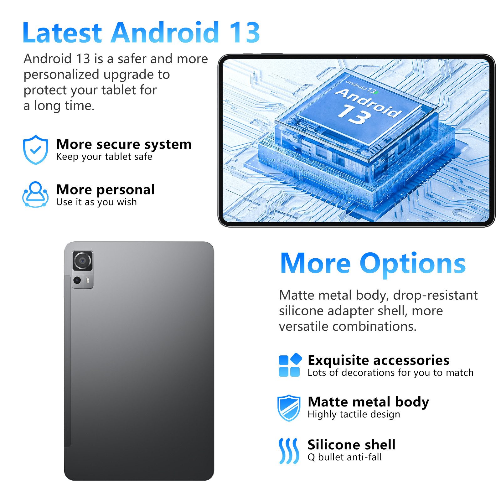 MENGHU 11.97" FHD Tablet Octa Core 8GB RAM 256GB Speicher Android 13 8000mAh Grafiktablett (11,97", Android 13, Android 13)