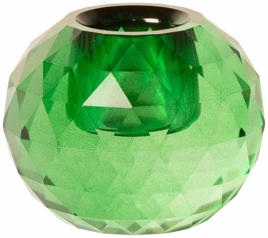 EJA International Kerzenhalter Kristallhalter - Dunkelgrün (1 St), 4,5xø6 cm