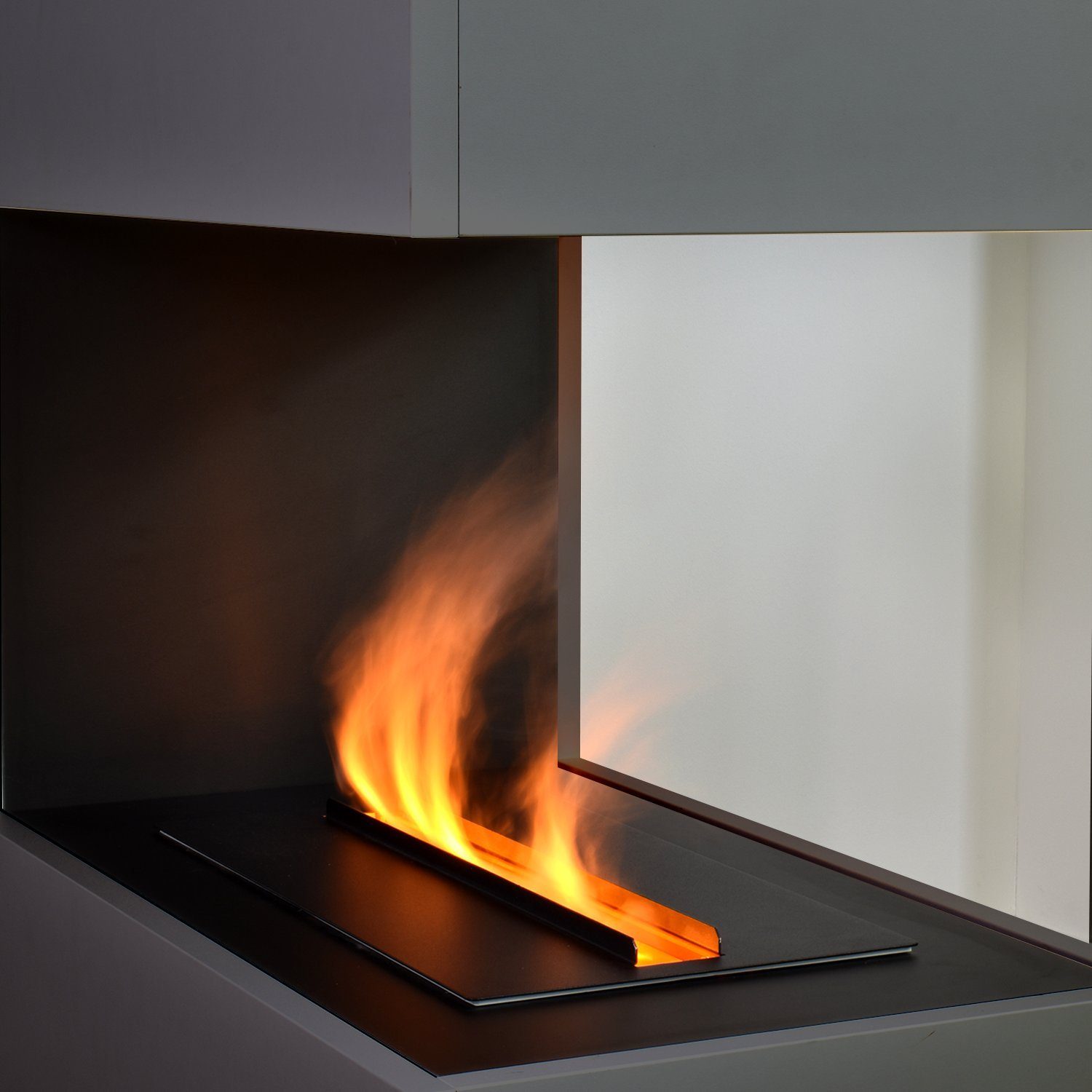 3D mit Room Grau Divider Wasserdampfkamin Kamin, elektrisch, Standkamin Feuer Kaminlicht Wasserdampf Elektrokamin und Knisterfunktion Elektrischer Kamin,