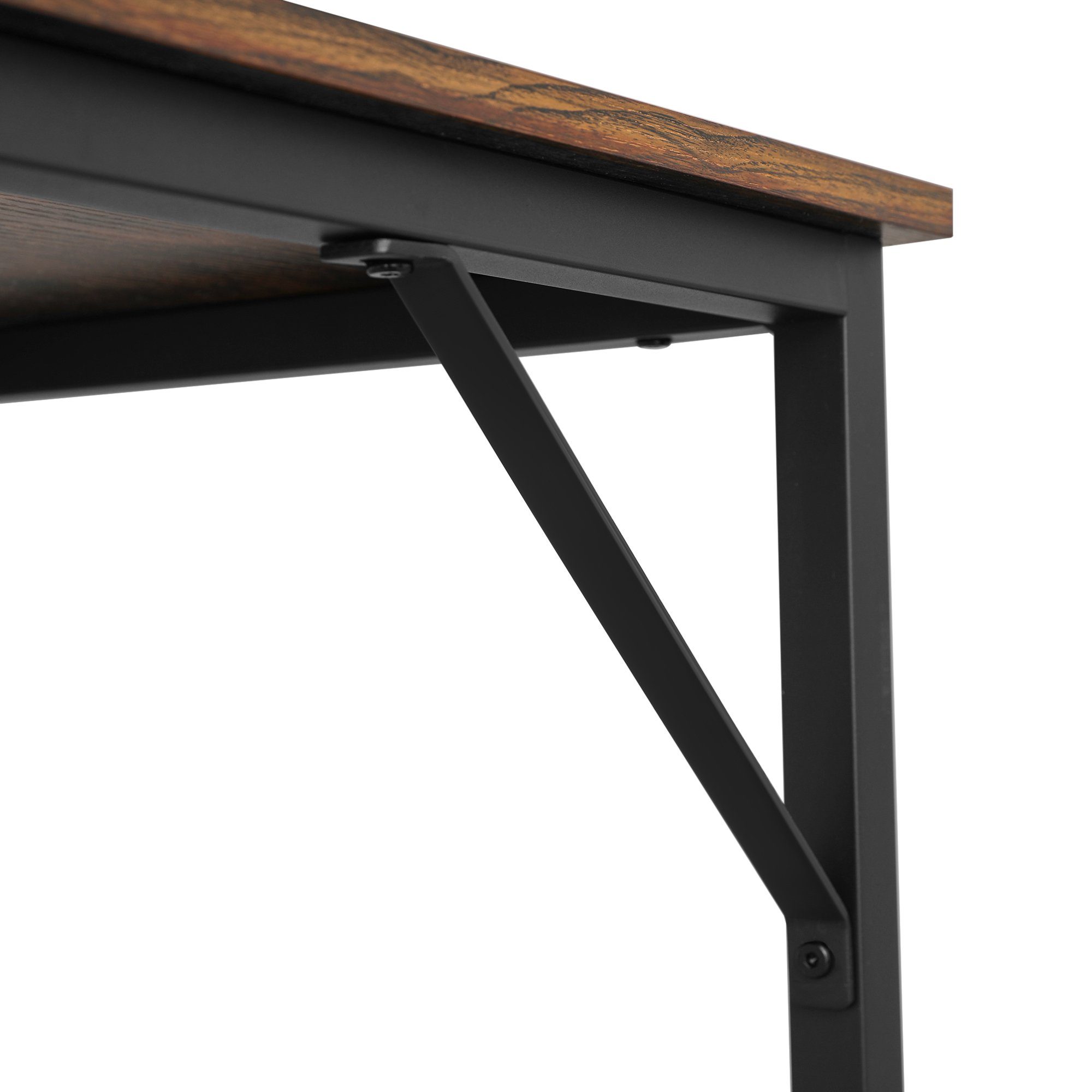 VASAGLE Schreibtisch Computertisch, 80/100/120/140 cm, | | vintage einfacher Schwarz vintage Aufbau