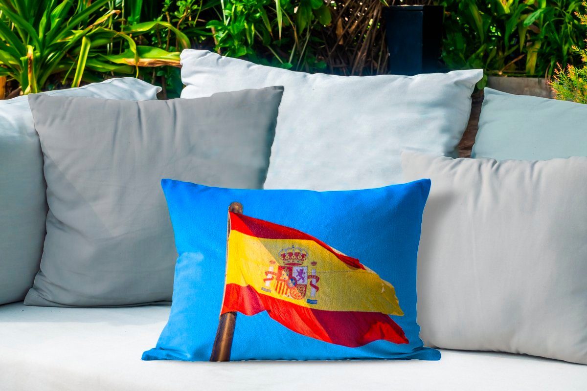 Polyester, Die MuchoWow Outdoor-Dekorationskissen, von Dekokissenbezug, Spanien, Dekokissen Nationalflagge Kissenhülle