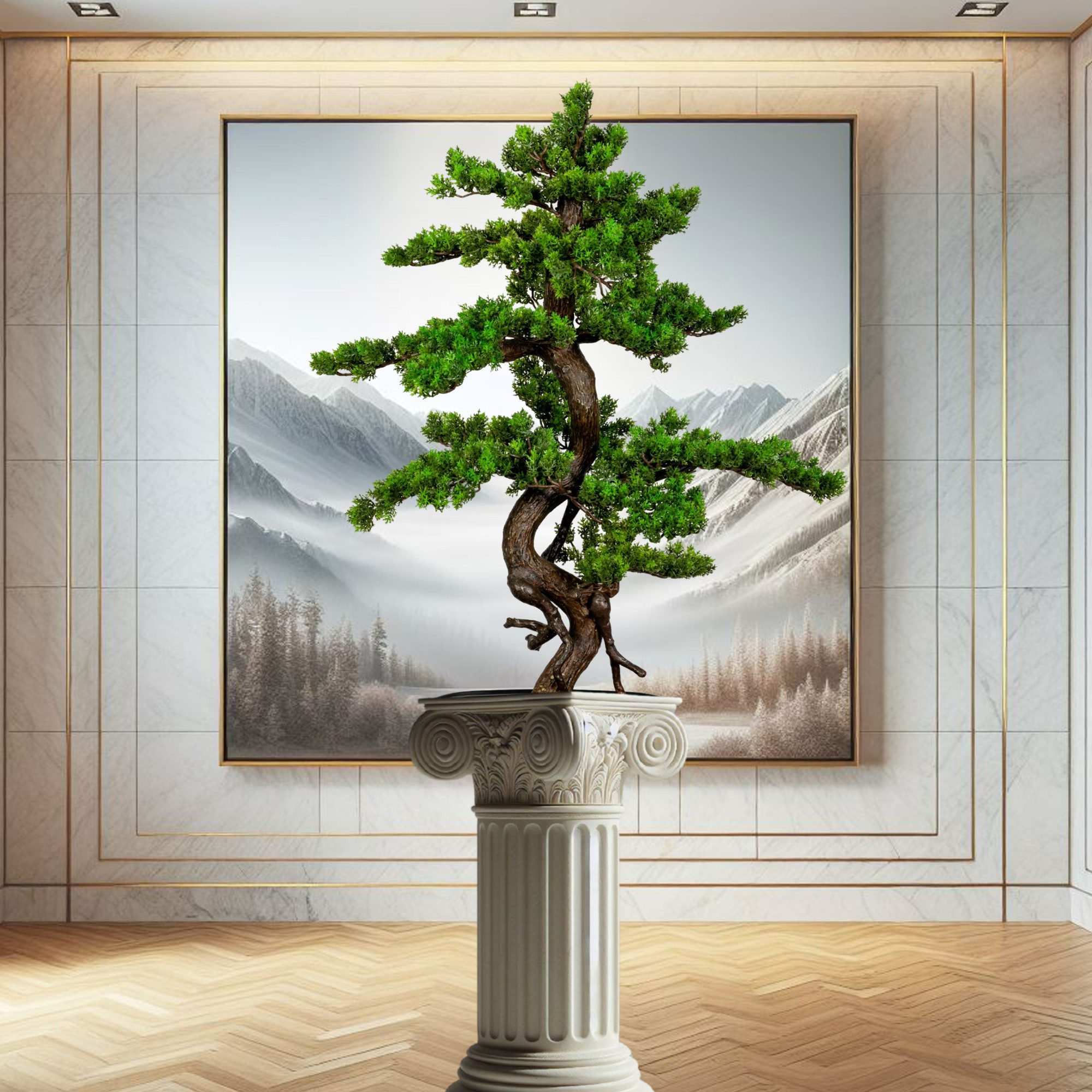 Kunstbonsai Kunstpflanze Deko Bonsai Myrte 85cm mit Topf künstlich Dekoration, TronicXL, Höhe 85 cm, im Topf