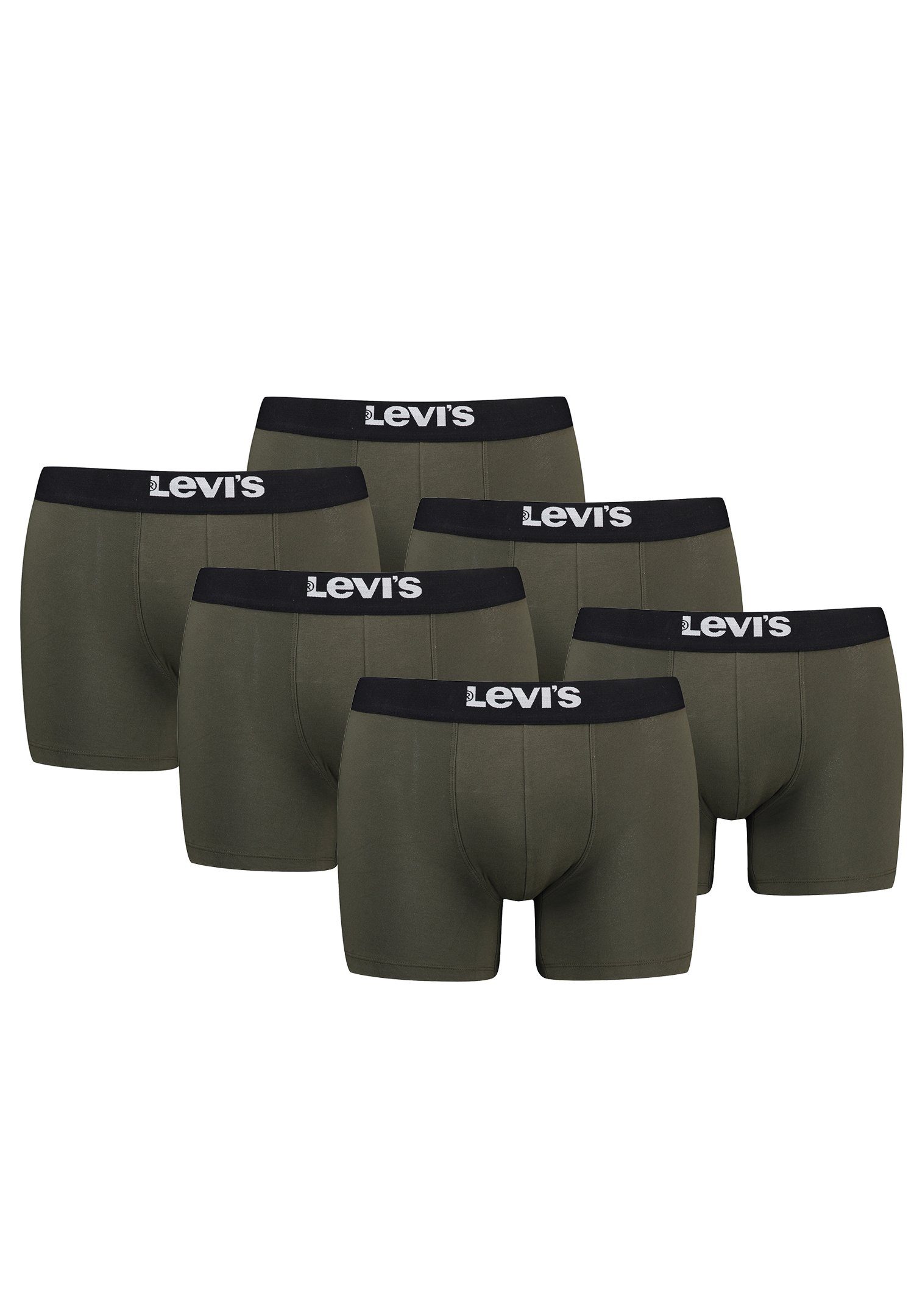 Levi's® Boxershorts MEN SOLID BASIC BOXER BRIEF ORGANIC CO 6er Pack (Set, 6-St., 6er-Pack) Khaki