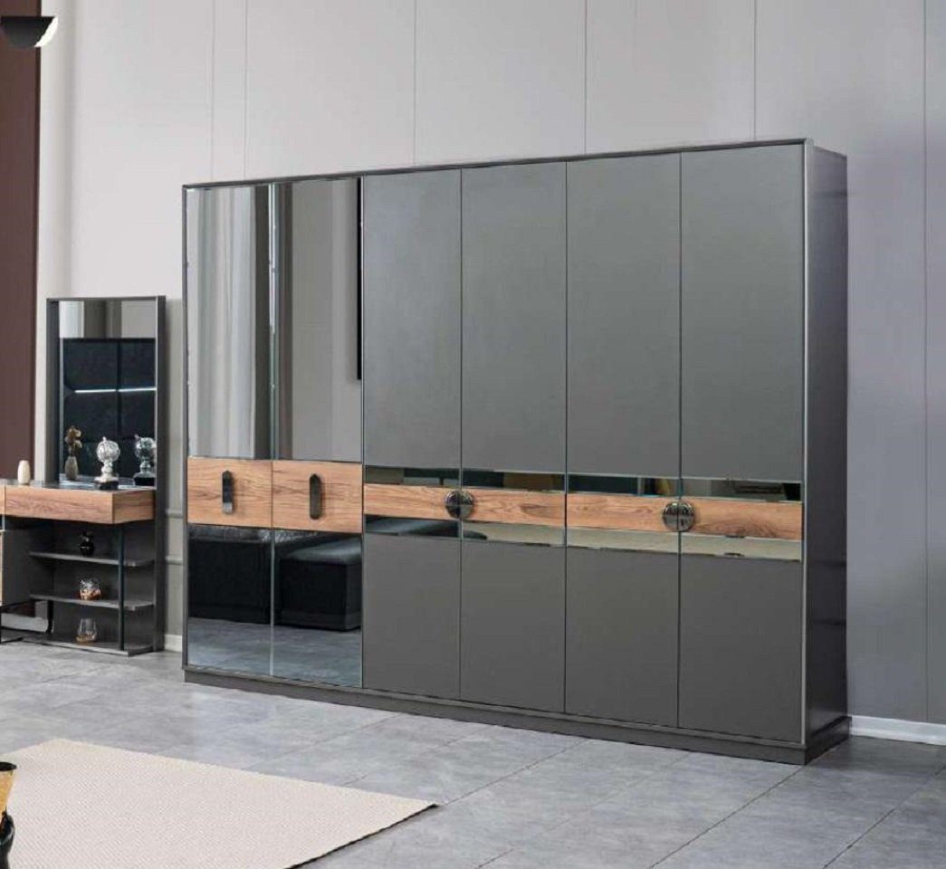 JVmoebel Kleiderschrank Schlafzimmer Luxus Moderne Kleiderschrank) Holz Europe (1-St., Grau Kleiderschrank Möbel Neu Nur in Made