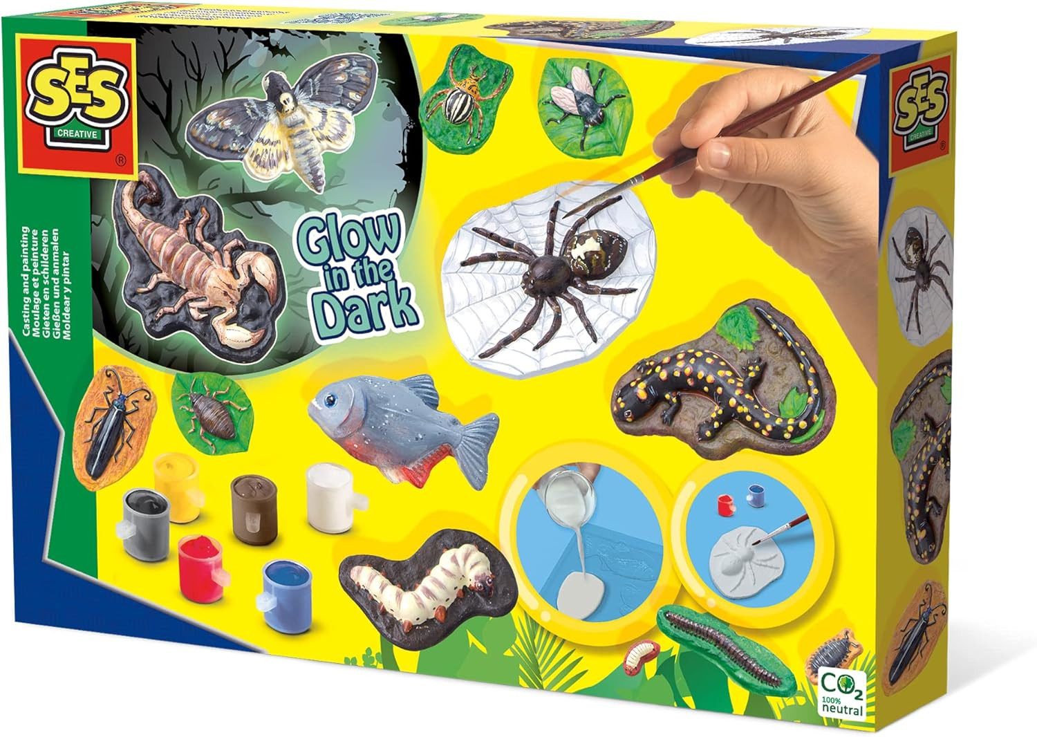 SES Creative Spiel SES Creative Gruseltiere gießen Glow in the Dark - Kreativ-Set