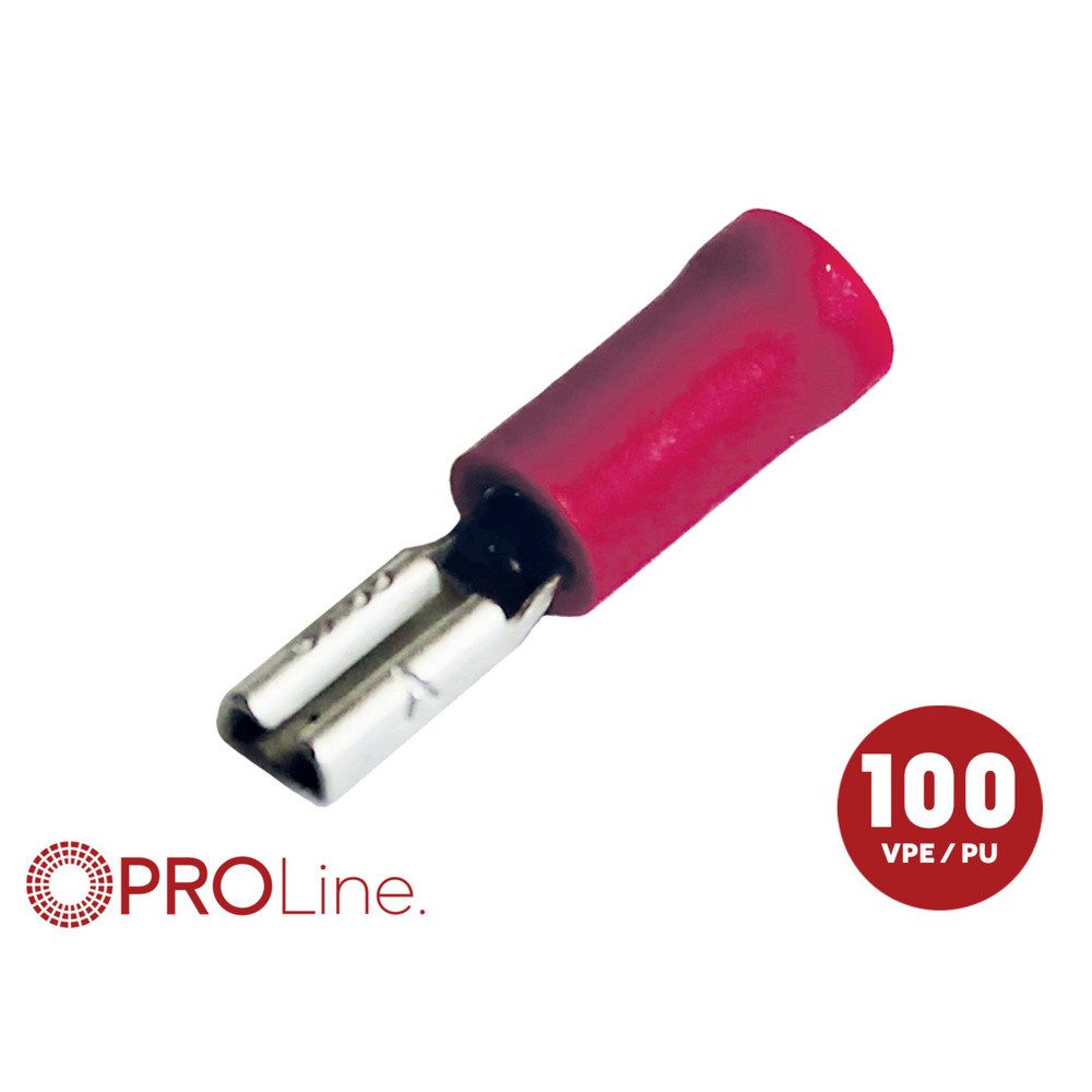 ACV Flachsteckhülsen ACV 342801-1-0-p Steckzunge Steckdicke: 0.8 mm Teilisoliert Rot 100, 342801-1-0-p