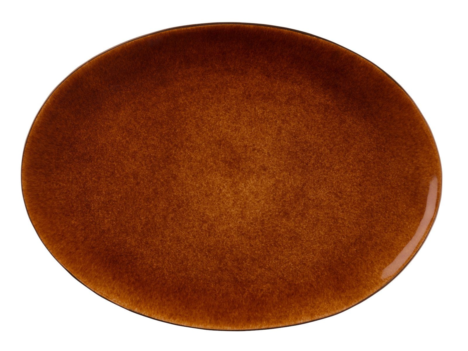 Bitz Servierplatte Servierplatte oval black/amber 45 x 34 cm, Steinzeug, (Platten), Platte oval 45x34 cm Steinzeug Schwarz/Amber