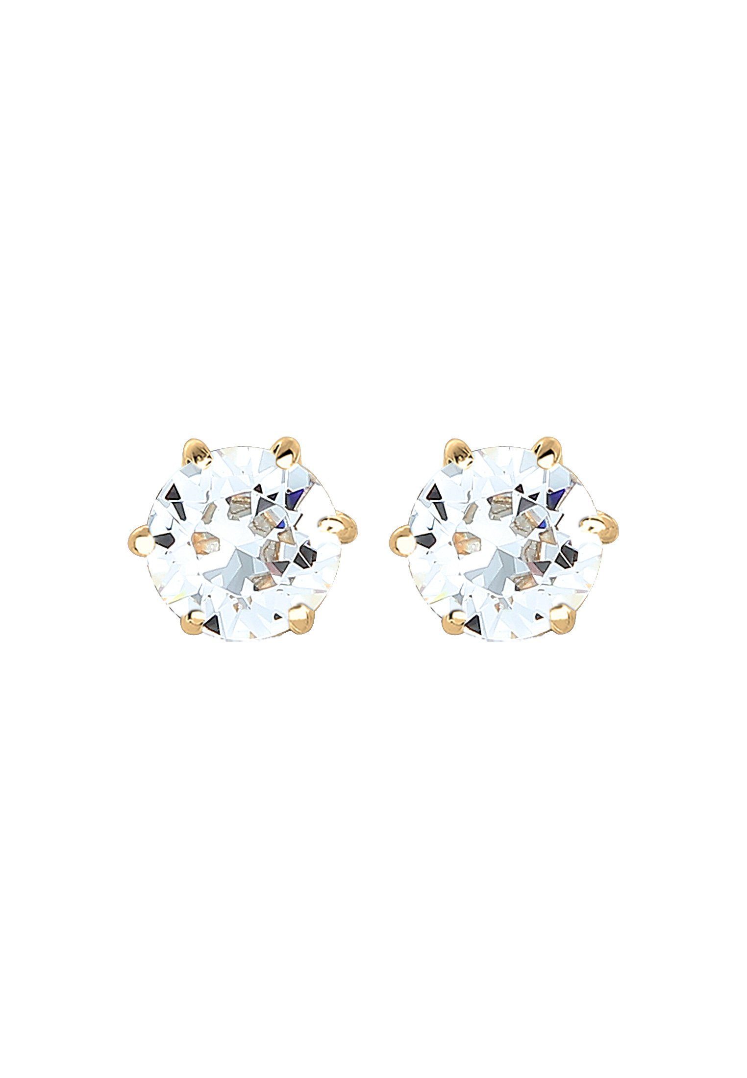 Elli Paar Ohrstecker Funkelnd Rund Klassik 925 Silber, mit Kristallen von S günstig online kaufen