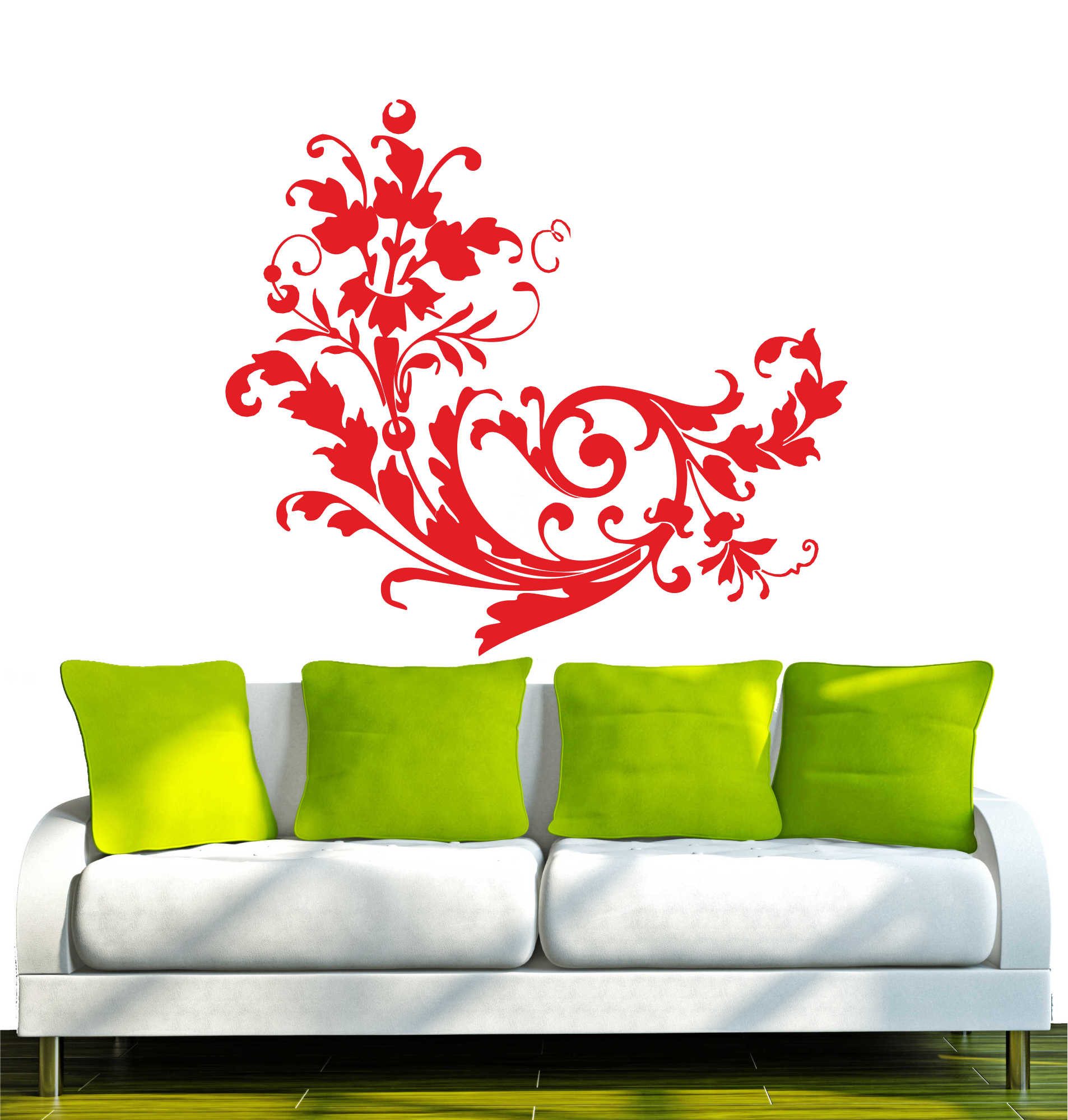 INDIGOS UG Wandtattoo Wandtattoo - Wandaufkleber - w298 Blume Ranke Pflanze