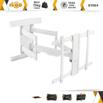 RICOO S7564-W TV-Wandhalterung, (bis 110 Zoll, schwenkbar neigbar ausziehbar Fernseher Halter universal VESA 600x400)