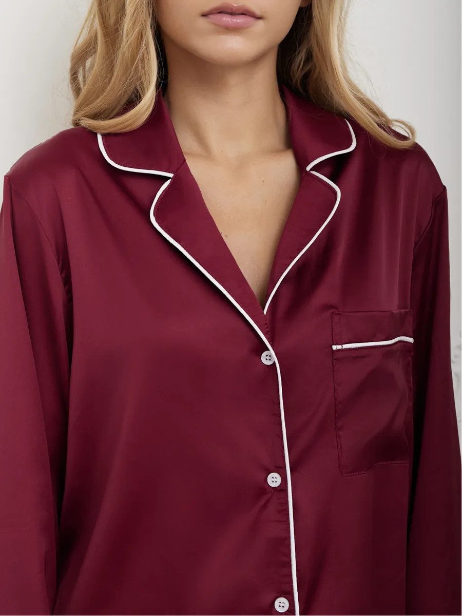 Elegant Love Schlafanzug Damen Satin-Pyjama-Set – stilvolle Nachtwäsche mit günstig online kaufen