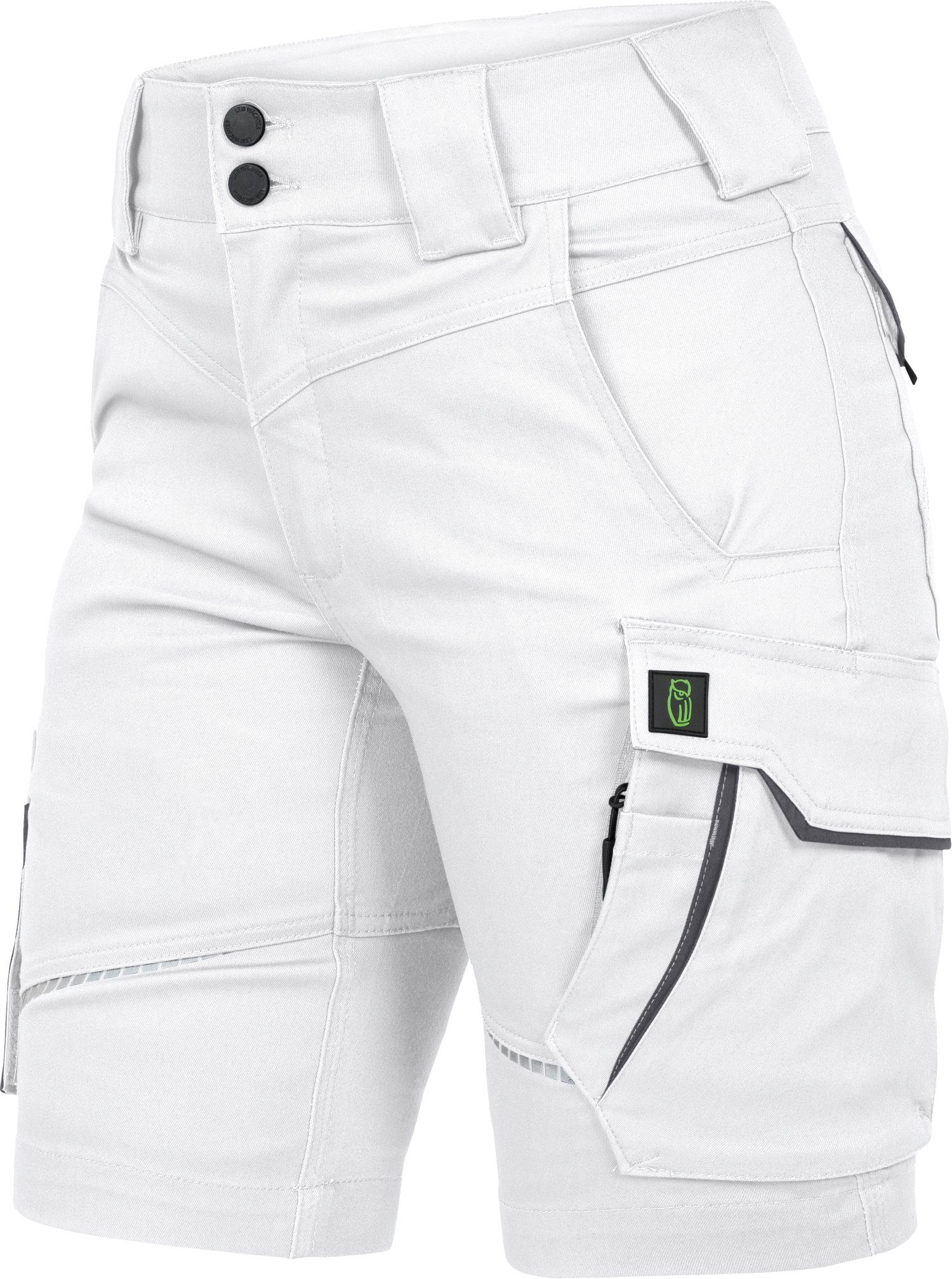 Leibwächter Arbeitsshorts Damen Flex-Line Arbeitsshort mit Reflektoren und femininer Passform (Arbeitskleidung für Handwerk, Garten oder Freizeit, mit Cargotasche) Kurze Stretch Cargoshorts mit elastischem Bund