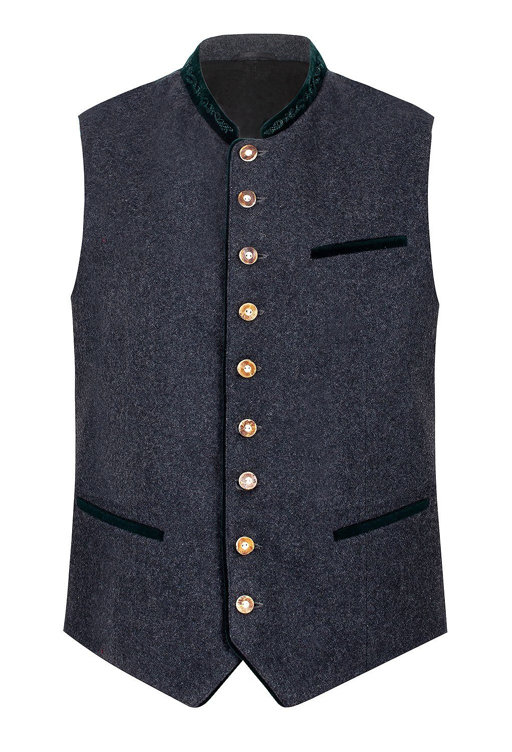 Moschen-Bayern Trachtenweste Trachtenweste Herren Weste Lodentuch Wolle Trachten Gilet Oktoberfest Herrenweste Grau Anthrazit Anzugweste, Weste Lodentuch, Wollweste, Hochzeitsweste, Weste mit Stehkragen, Weste