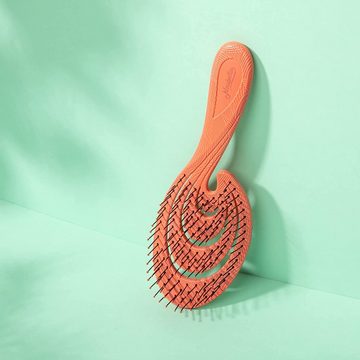 Ninabella Haarbürste für Locken, Lange & Nasse Haare, aus Recyceltem Material, Rot, Bio Haarbürste für Damen, Männer, Kinder, Entwirrbürste Ohne Ziepen