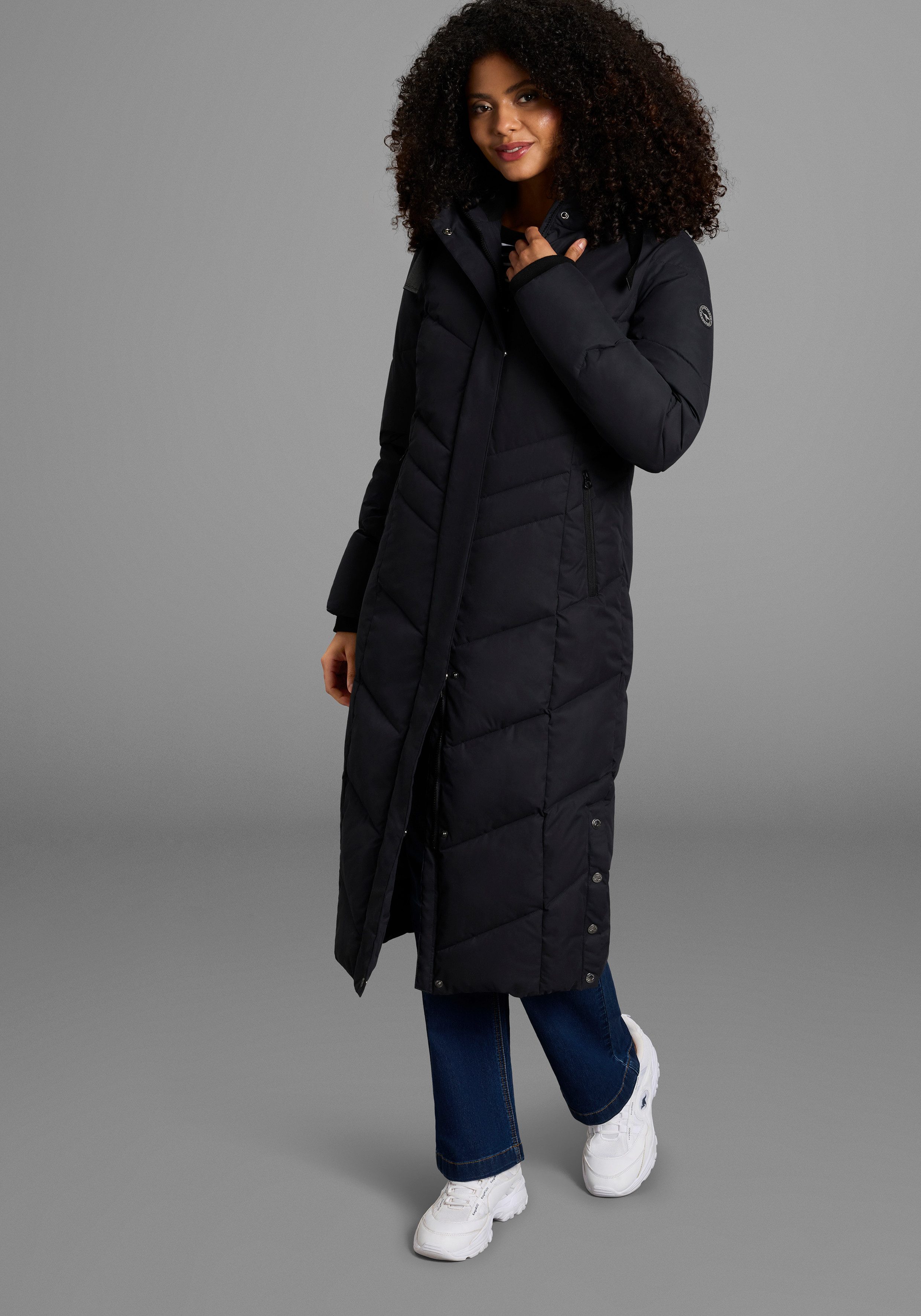 KangaROOS Steppmantel Langer Wintermantel mit seitlichen günstig online kaufen