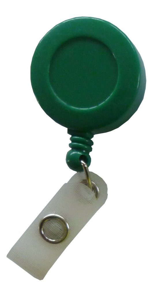 Kranholdt Schlüsselanhänger Jojo / Ausweishalter / Ausweisclip runde Form (100-tlg), Gürtelclip, Druckknopfschlaufe Grün