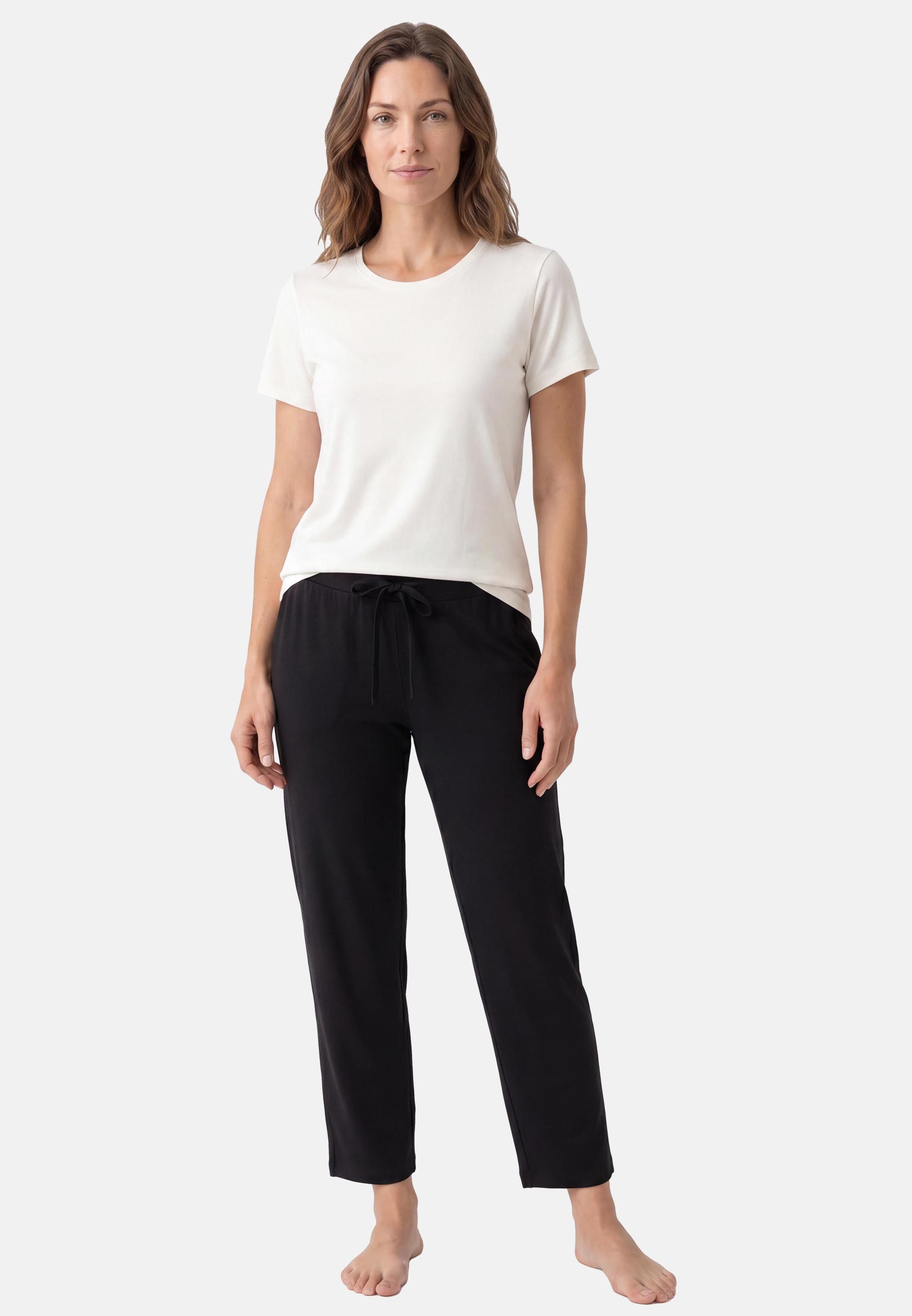 Schiesser Pyjama Mix & Relax (Set, 2 tlg) Schlafanzug - Atmungsaktiv - Set aus T-Shirt und Hose in 3/4-Länge