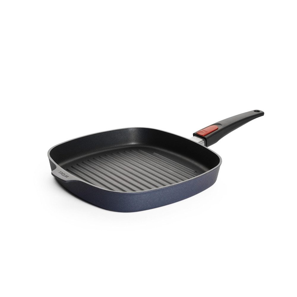 Steakpfanne Viereckpfanne "Diamond Lite" 24 x 24 cm, abnehmbarer Stiel und Rillen