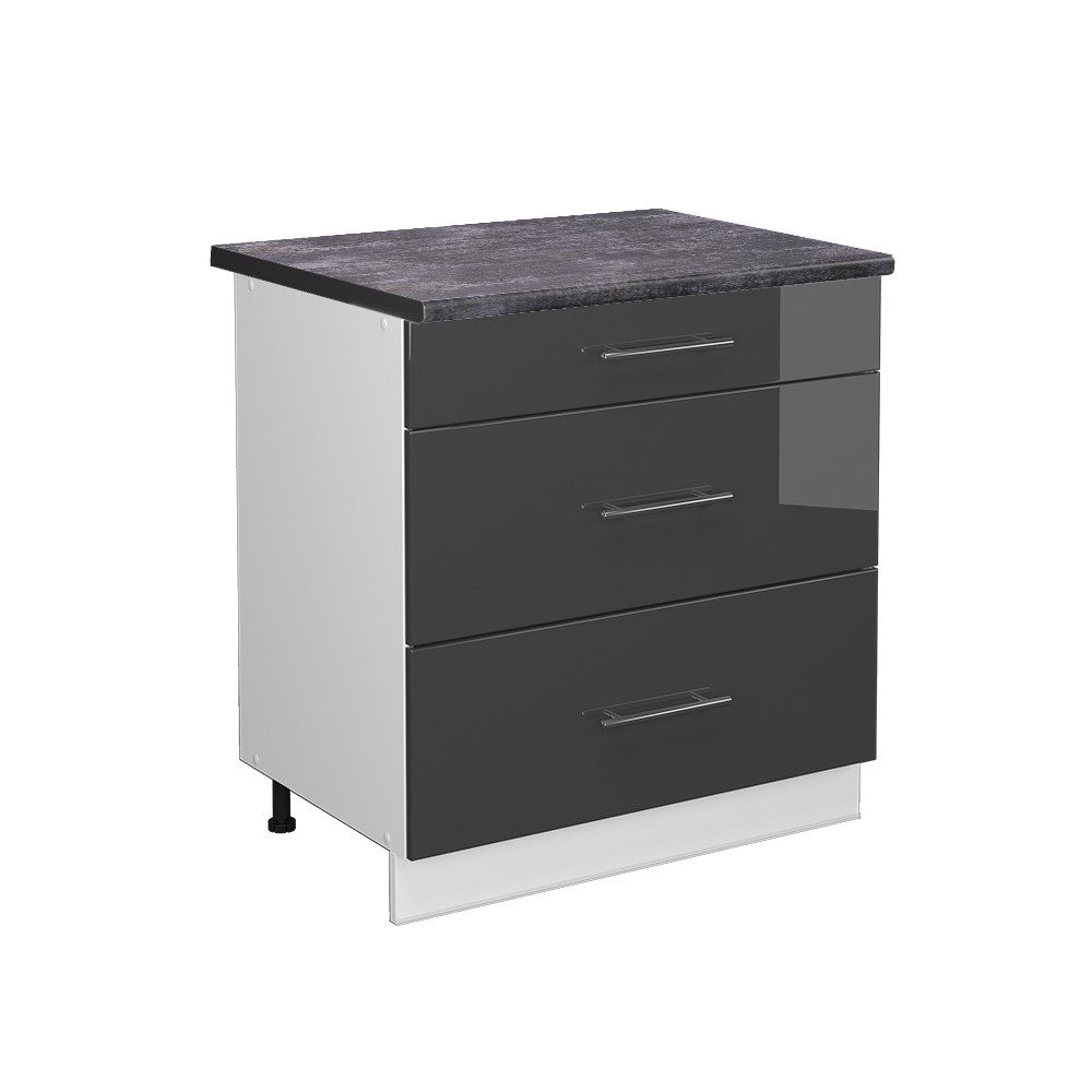 Vicco Unterschrank Fame-Line, Anthrazit Hochglanz/Weiß, 80 günstig online kaufen