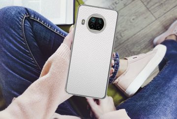 MuchoWow Handyhülle Leder - Strukturiert - Leder-Optik - Weiß, Phone Case, Handyhülle Xiaomi Mi 10T Lite, Silikon, Schutzhülle