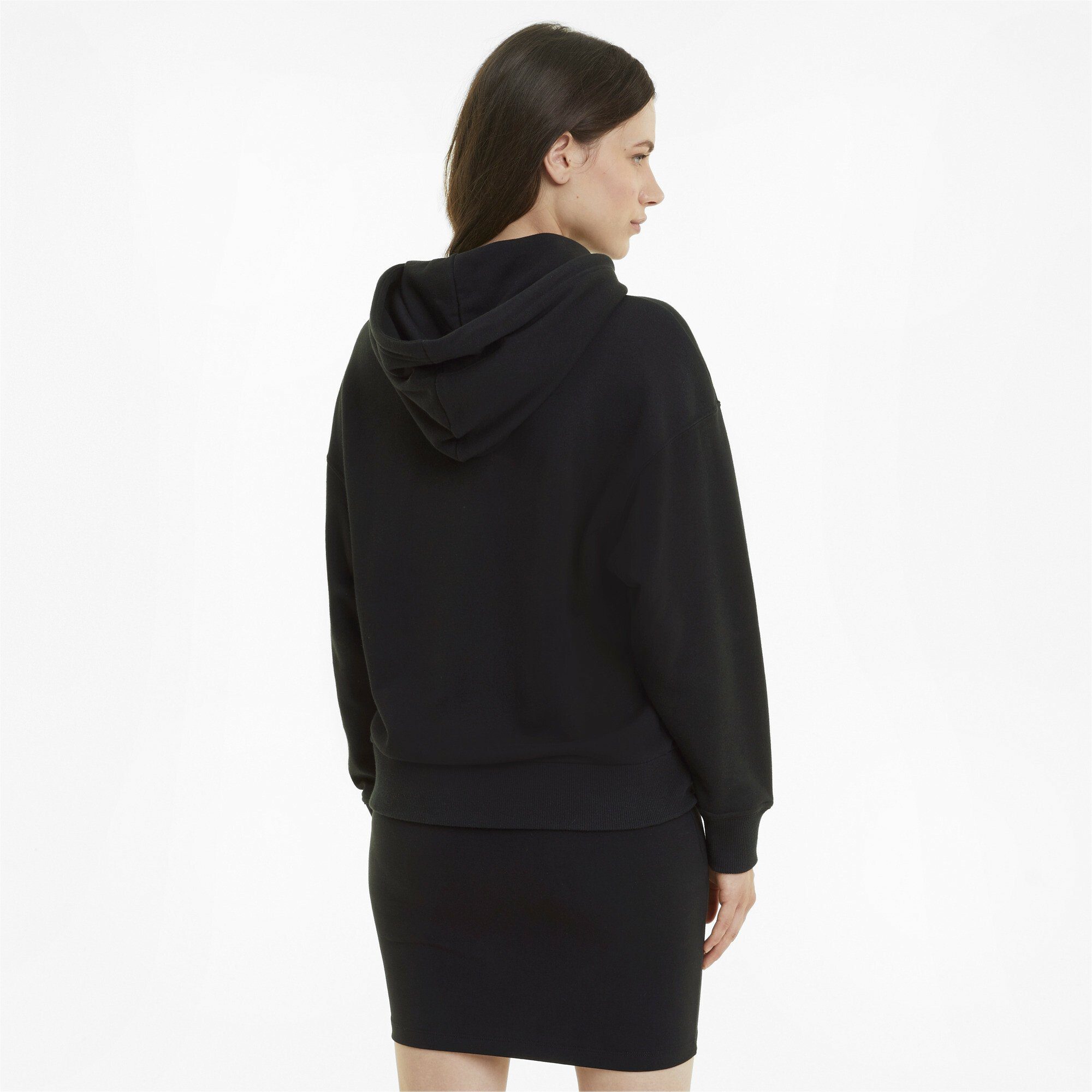 PUMA Classics Hoodie Black Logo Sweatshirt Damen