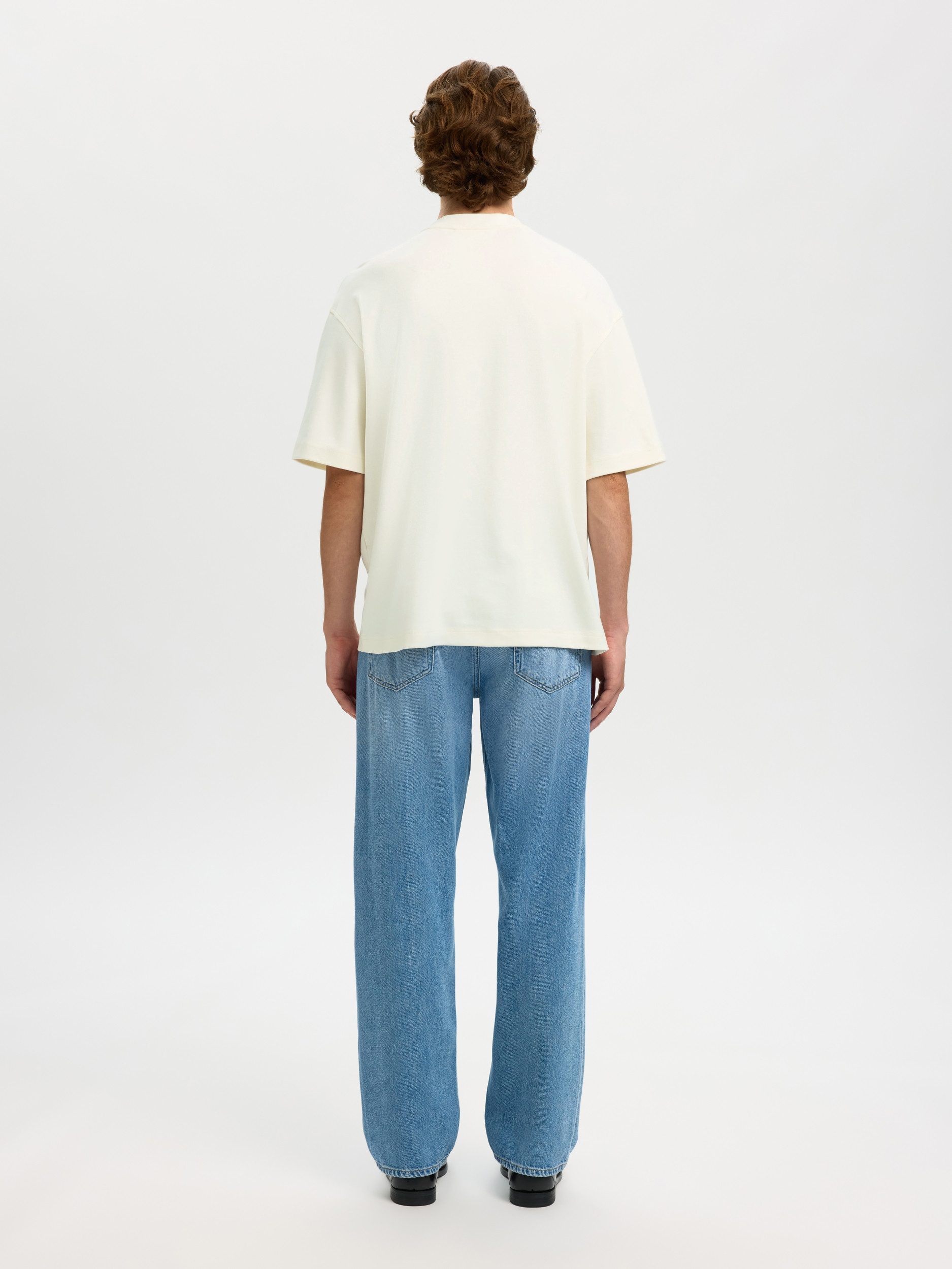 SELECTED HOMME T-Shirt SLHRELAXASPEN INTERLOCK SS O-NECK T