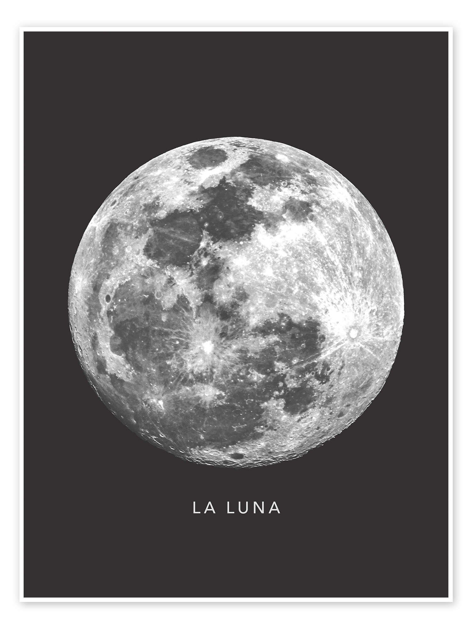 Posterlounge Wandbild La Luna - der Mond, Finlay and Noa, erhältlich als Poster, Leinwandbild, Wandsticker oder Acrylglasbild