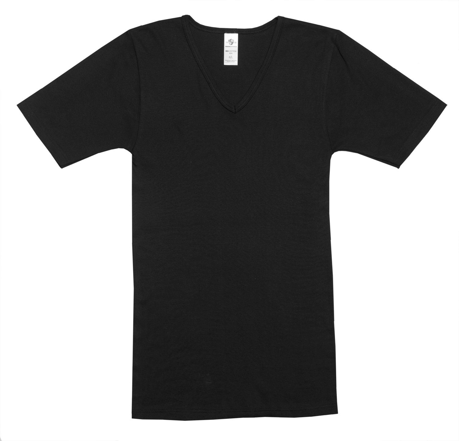 Optimale 77202051-schwarz (Packung, formbeständig, strapazierfähig pflegeleicht, 1919 2er HAASIS Pack) Shirt Unterziehshirt 2-St., Herren Bodywear Passform,