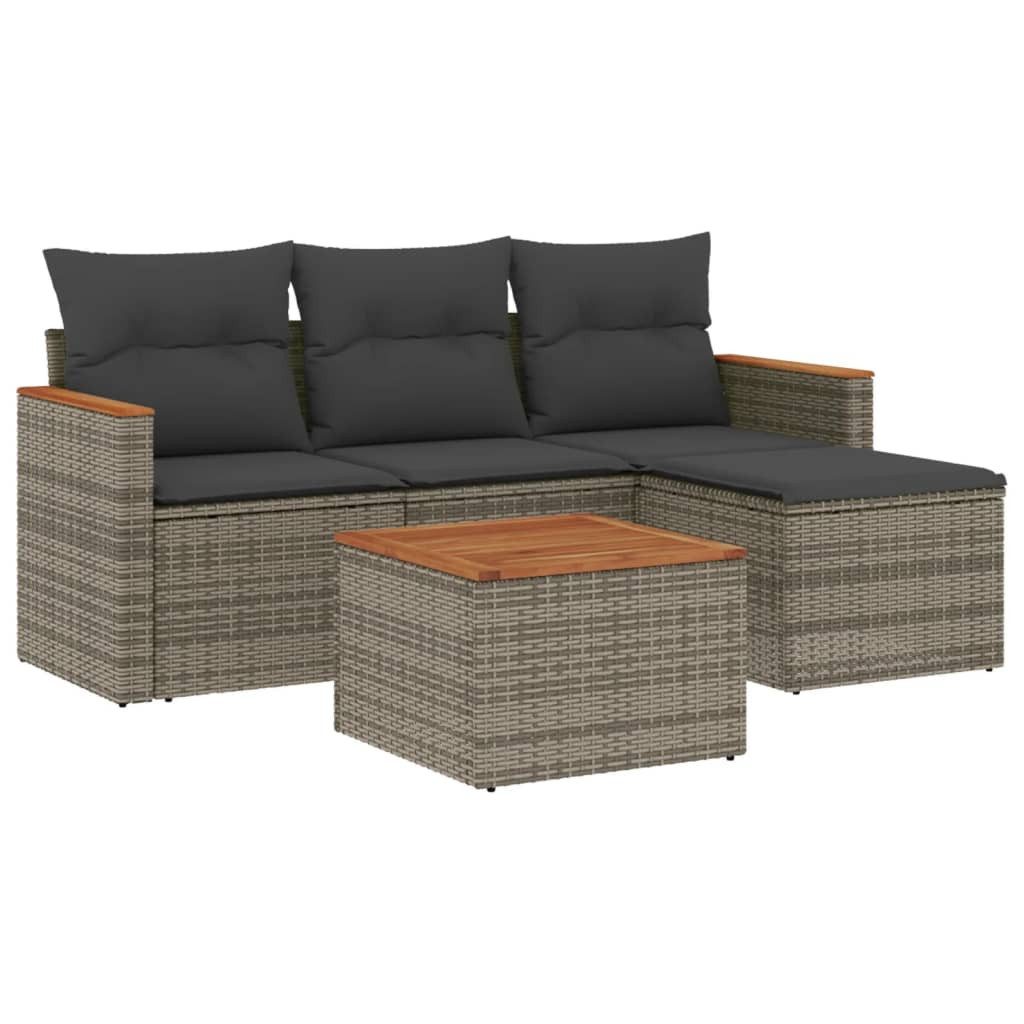 vidaXL Gartenlounge-Set 5-tlg. Garten-Sofagarnitur mit Kissen günstig online kaufen
