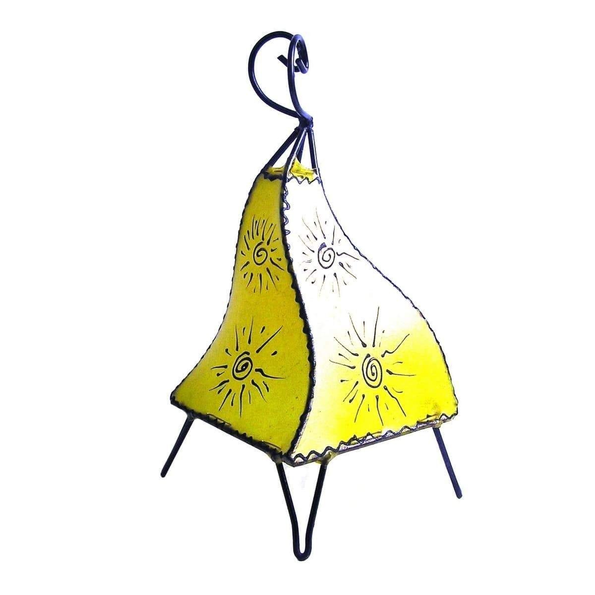 SIMANDRA Stehlampe Mellah Sonne 35-38 cm, Ambilight, ohne Leuchtmittel, Warmweiß, marokkanische Lederlampe