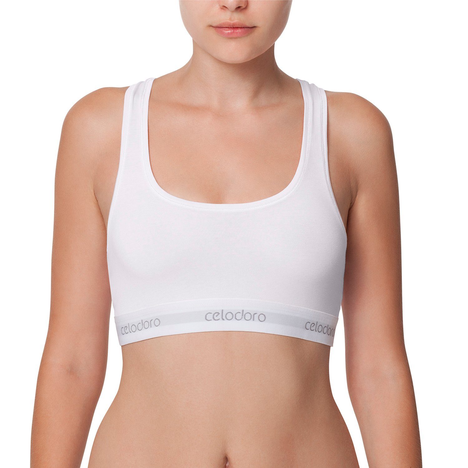 celodoro Bustier Bustier mit Webgummi-Bund - Sport Bra Top mit Markenlogo