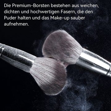 Senmudi Kosmetikpinsel-Set Make Up Pinselset 14tlg. Profi Schminkpinsel Kit, Makeup Foundation Brush Lidschatten Pinselset mit PU-Ledertasche