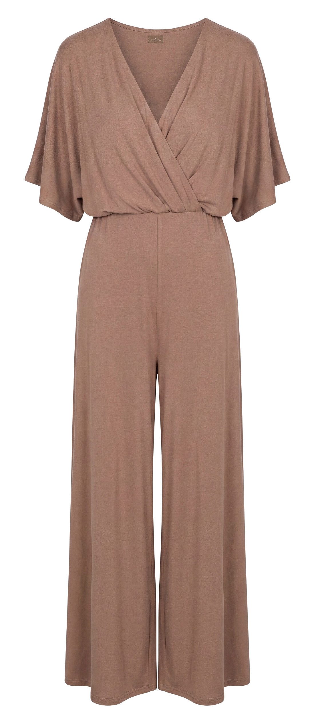 Awama Jumpsuit mit Wickeloptik und weitem Bein