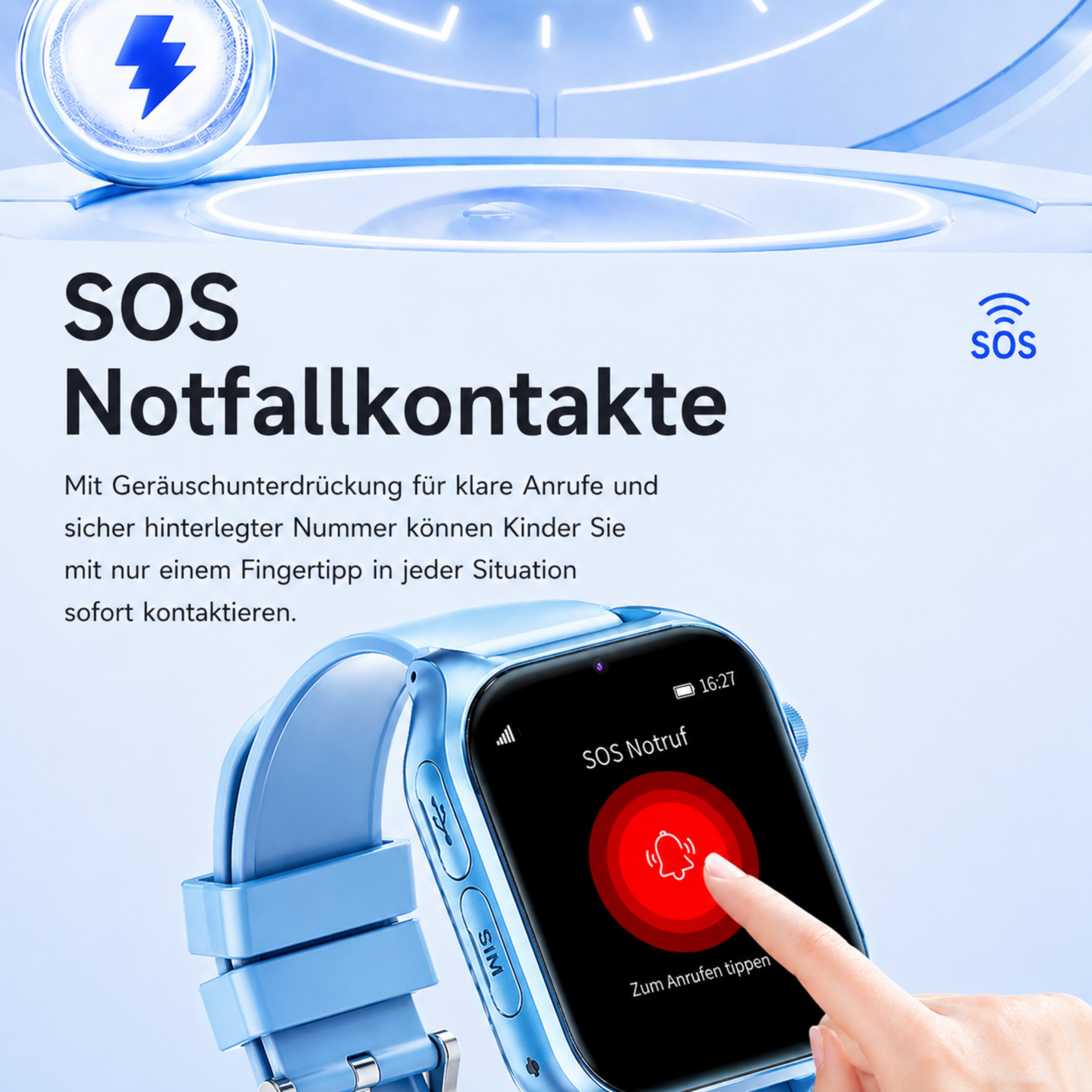 ibettertec Kinderuhr 2026 Smartwatch Kinder mit GPS und 4G, Installierbare APP Smartwatch (Smartwatch cm) 1,83"", 8GB, GPS+LES+WiFi, 4G-LTE, IP67, SOS, Bluetoot – Bild 2 von 5