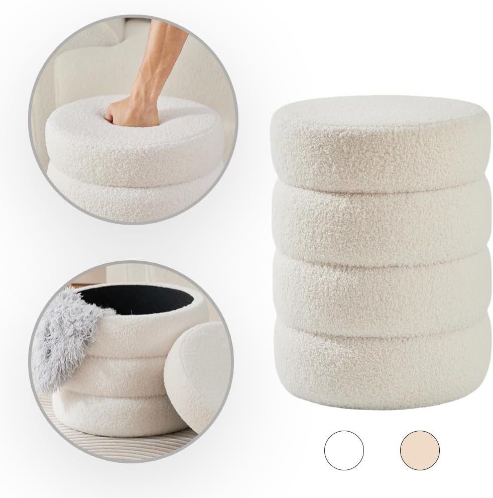 Zedelmaier Sitzhocker Stilvolle Sitzhocker, Polsterhocker, Fußhocker, Schminktisch Hocker