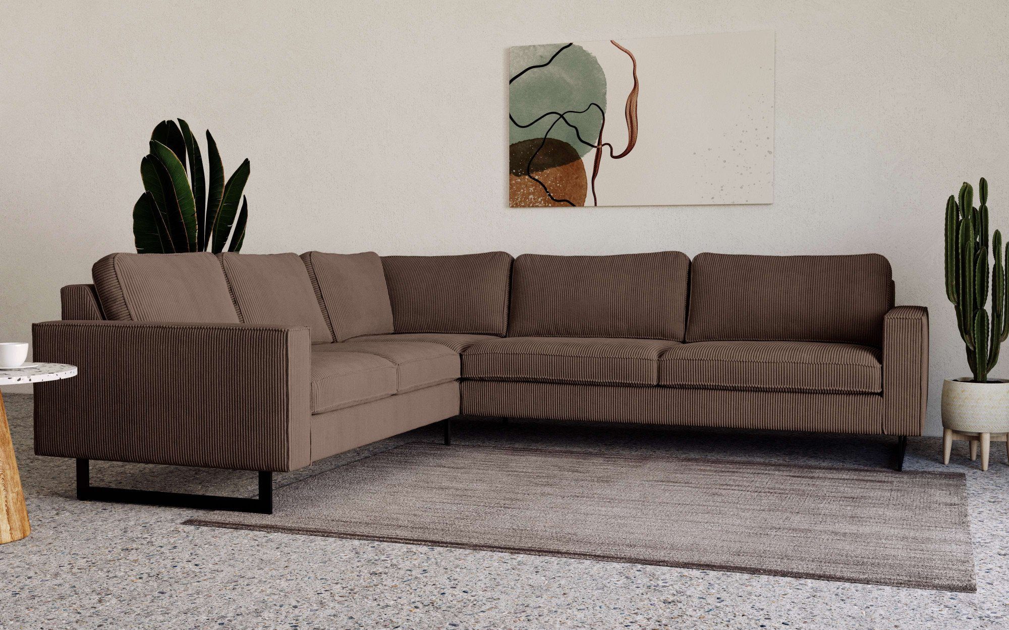 Home affaire Ecksofa "Pinto, XXL, 250/290 cm, langer Schenkel, Ottomane" Co günstig online kaufen