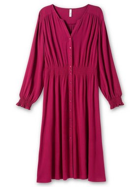 Sheego A-Linien-Kleid Große Größen mit Smok-Details, aus Viskose