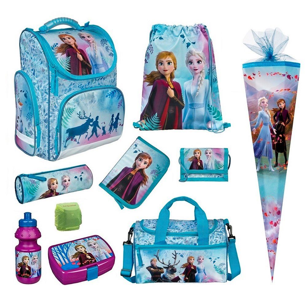 Familando Schulranzen Clou (Set, 10-tlg., inkl. Sporttasche und Nestler Schultüte 85cm), Disney Die Eiskönigin FROZEN Princess Anna & Elsa