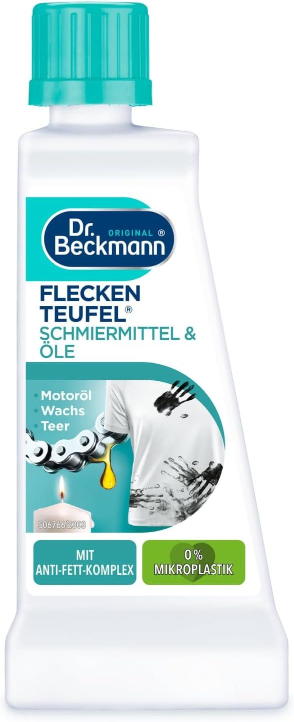 Dr. Beckmann Flüssig Fleckenteufel, Ölflecken, Teer & Kerzenwachs, 50 ml Fleckentferner