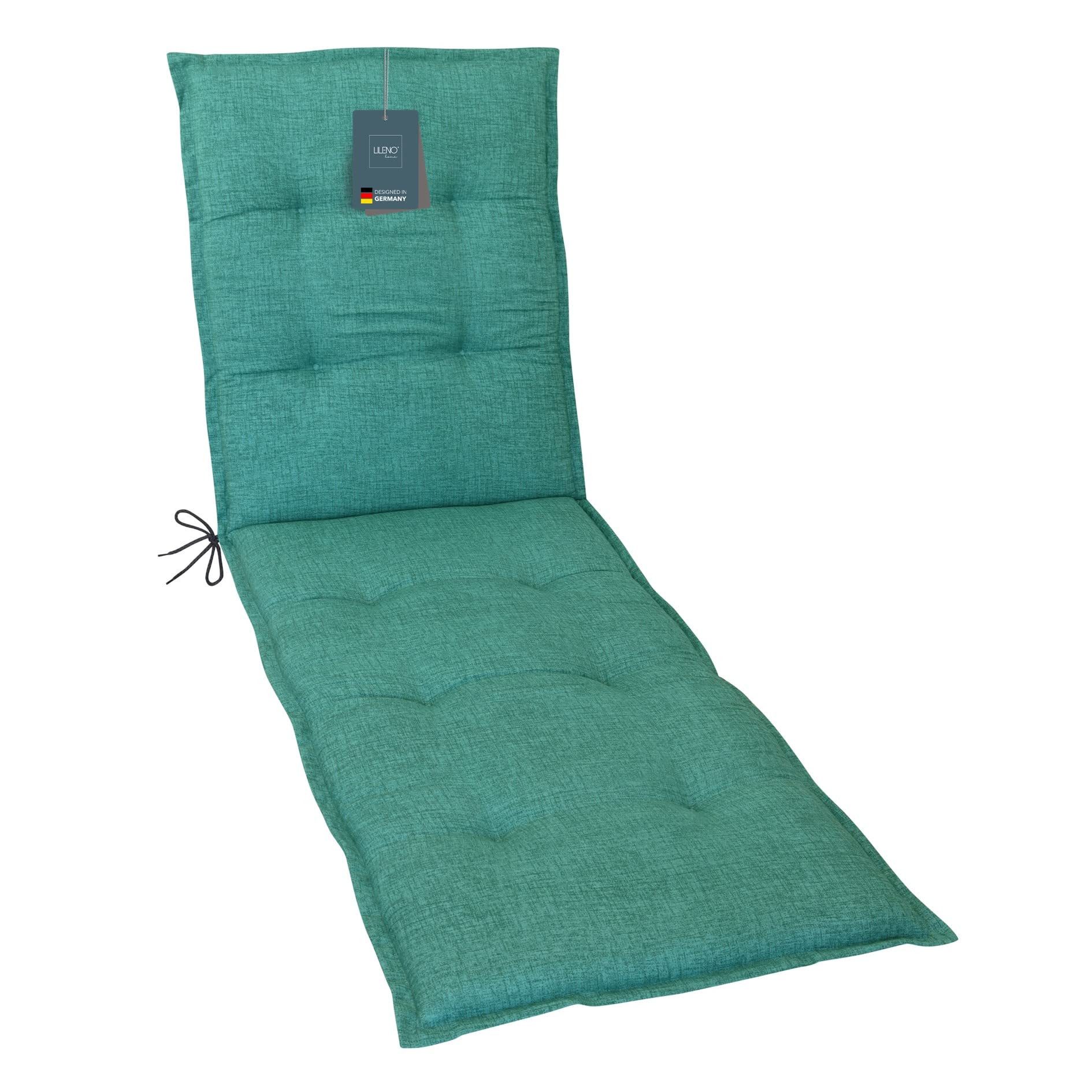 LILENO HOME Liegenauflage perfekt für Strandliege, Sonnenliege Auflage, Gartenliege Auflage, (1er Set), Polster Auflage für Rollliegen Türkisgrün, Sitzpolster