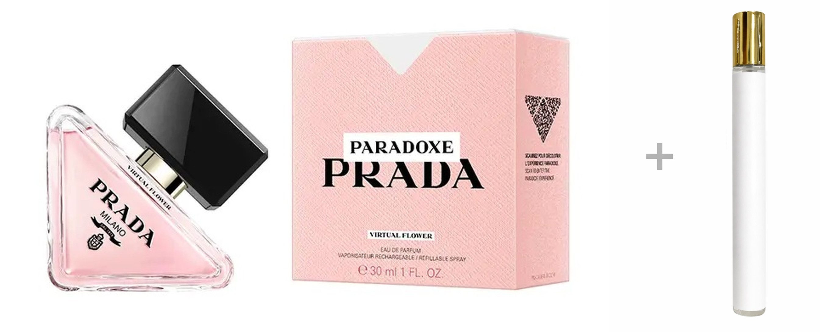 PRADA Duft-Set Paradoxe Virtual Flower Eau de Parfum (EDP) Damen Spray mit Reiseduft, Frisch-blumiger Duft mit Bergamotte, Jasmin, Neroli und Moschus