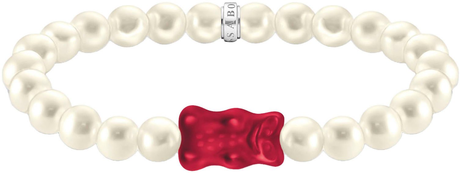 THOMAS SABO Armband THOMAS SABO x HARIBO Schmuck: Perlenarmband mit Goldbär, mit Kristallglas - mit Süßwasserzuchtperle