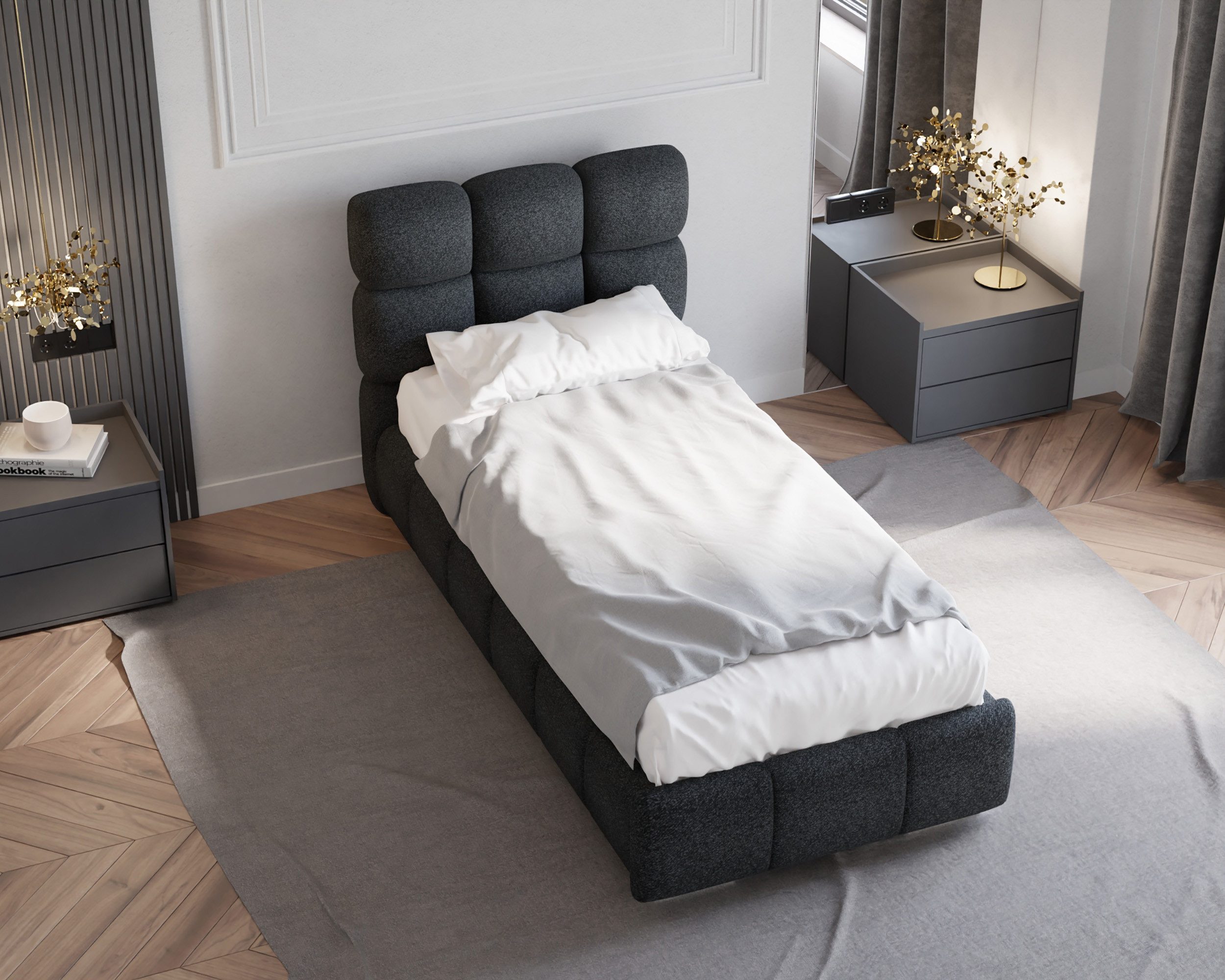 Homesy Polsterbett Bliss, Ein Luxusbett in jeder Größe 120x200cm 100x200 cm 90x200cm