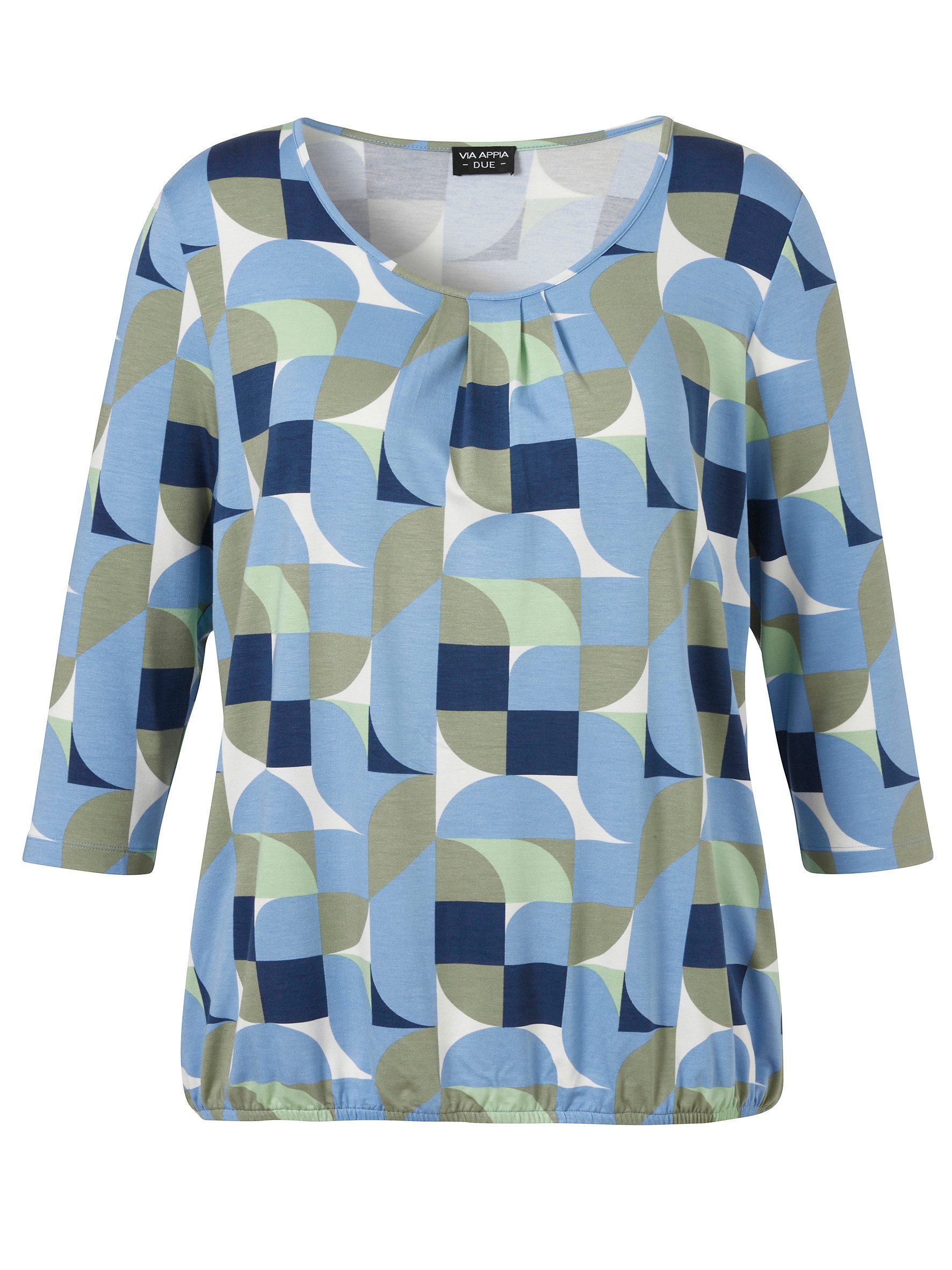 VIA APPIA Blusentop T-Shirt Rundhals 3/4 Arm Druck