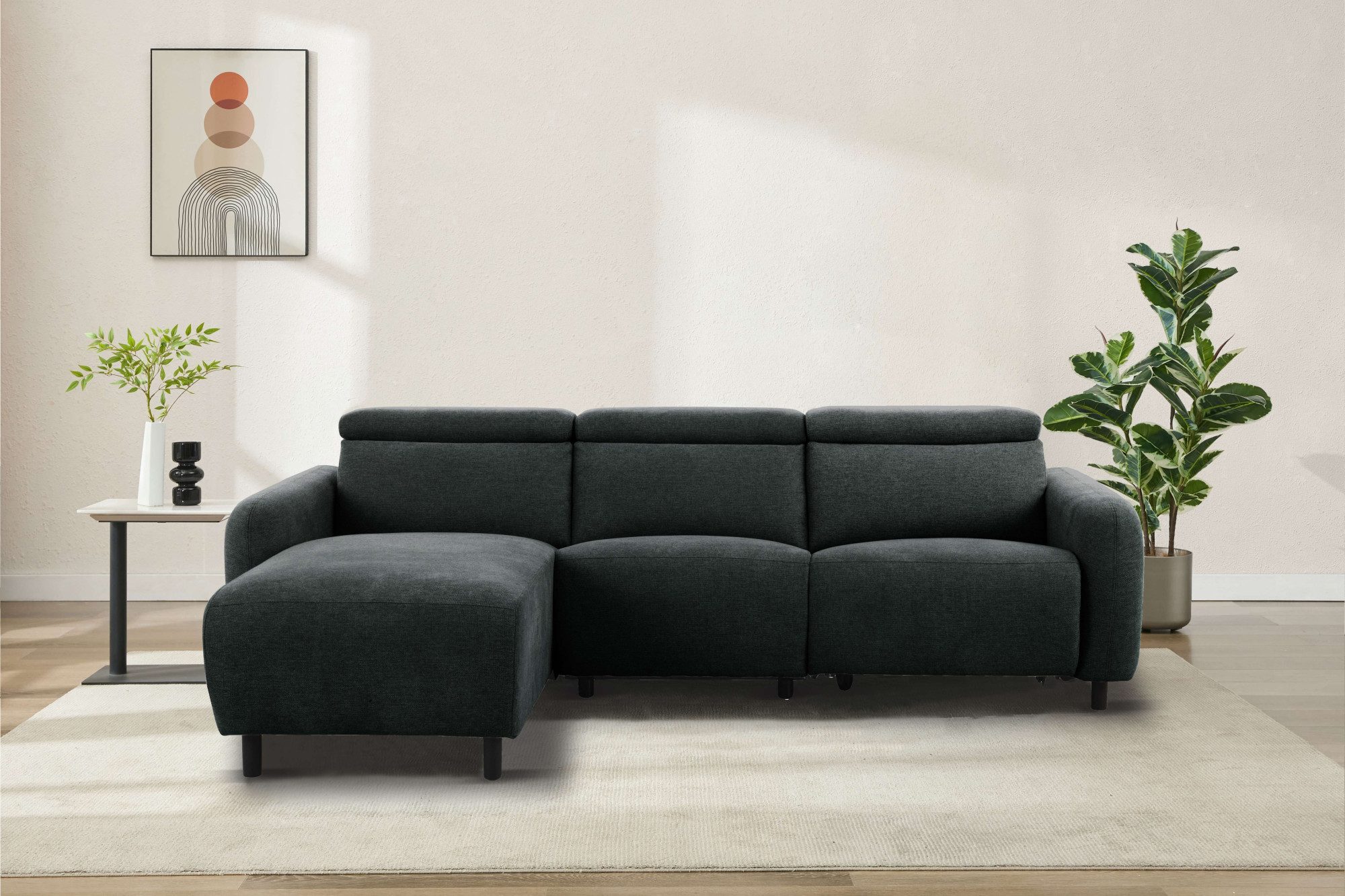 Home affaire Ecksofa "SKAANE Struktur, L-Form, 274 cm, manuelle/elektrische günstig online kaufen