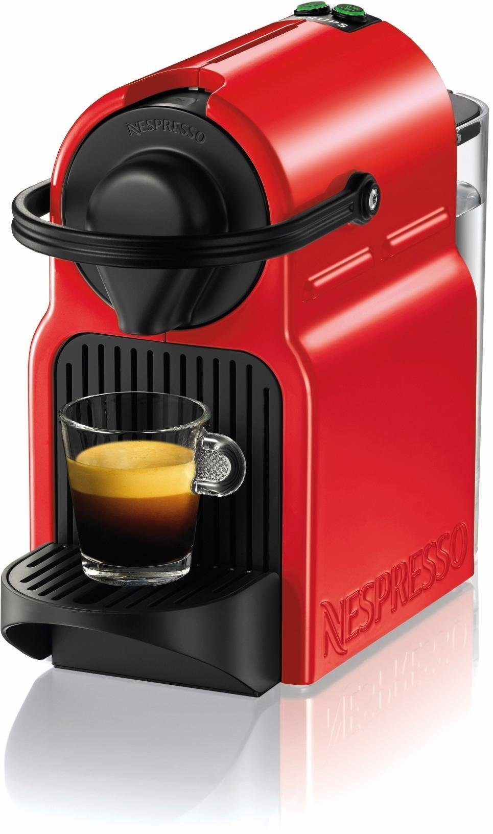 einstellbar, mit Krups, Kapseln von XN1005 Kaffeemenge Kapselmaschine Willkommenspaket Nespresso Inissia inkl. 14