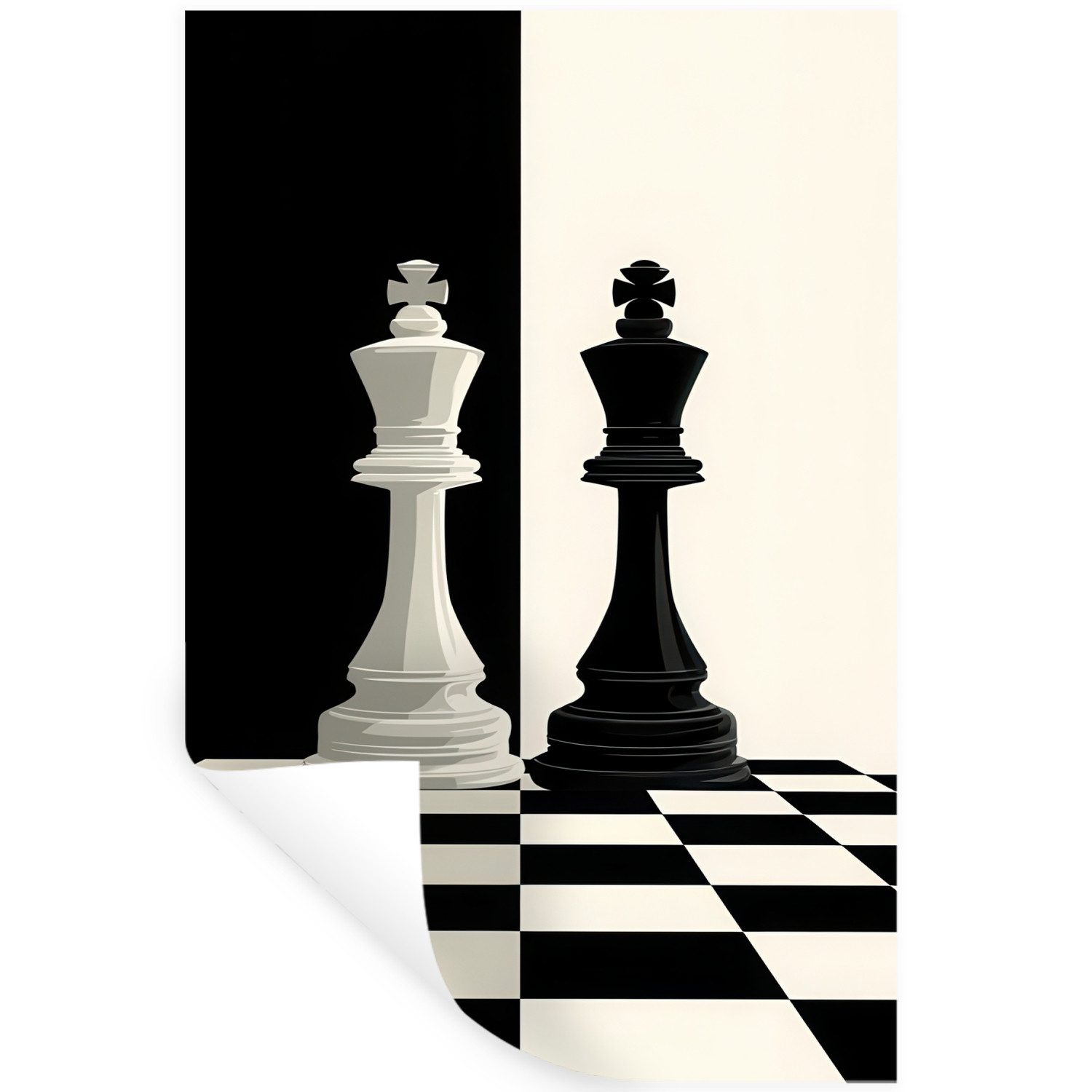 MuchoWow Wandsticker Schachfiguren - König - Blockiert - Schwarz (1 St), Wanddeko, Aufkleber, Wandtattoo, 80x120 cm