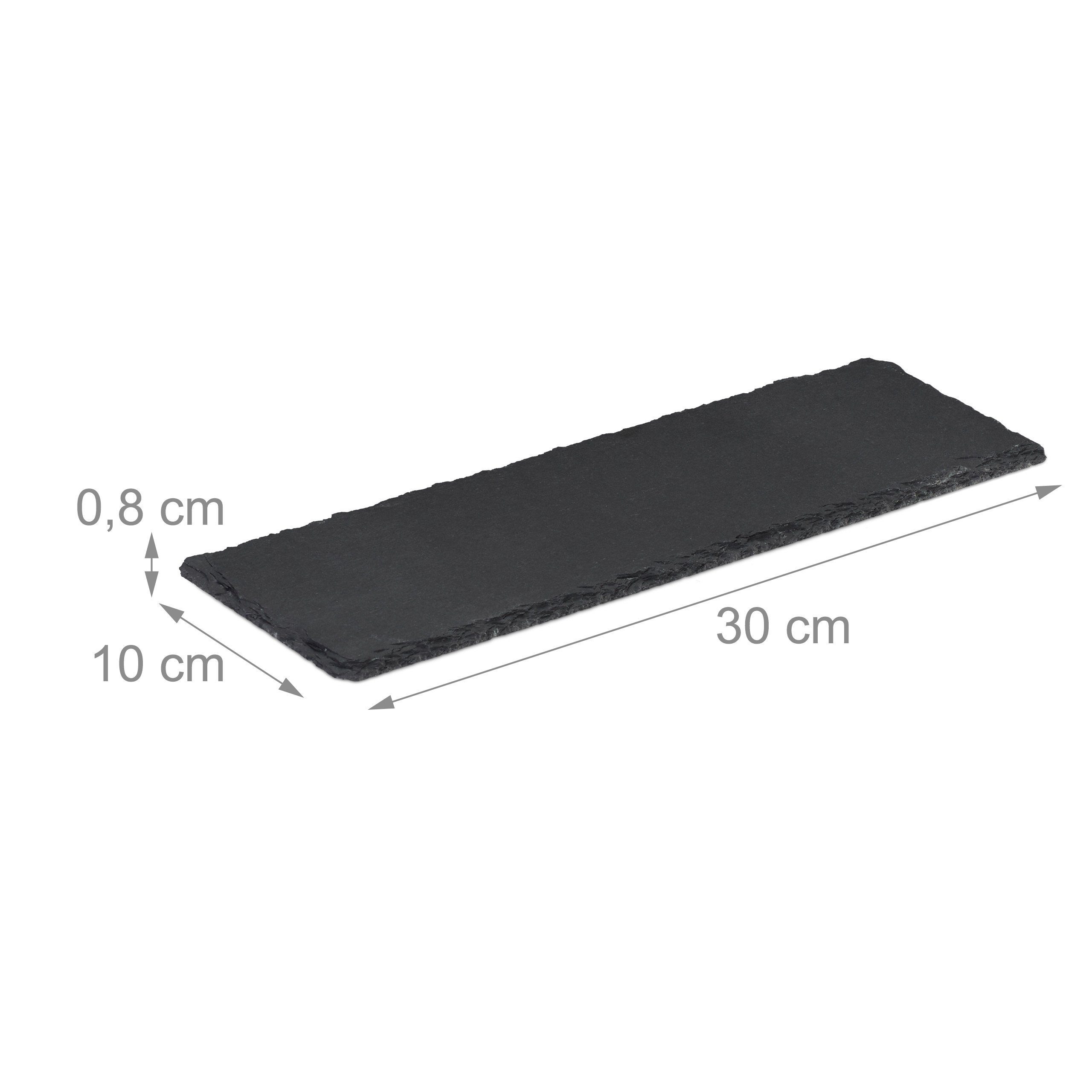 relaxdays Servierplatte Schieferplatte 30x10 cm 6er Set, Schiefer, (6-tlg) – Bild 4 von 5